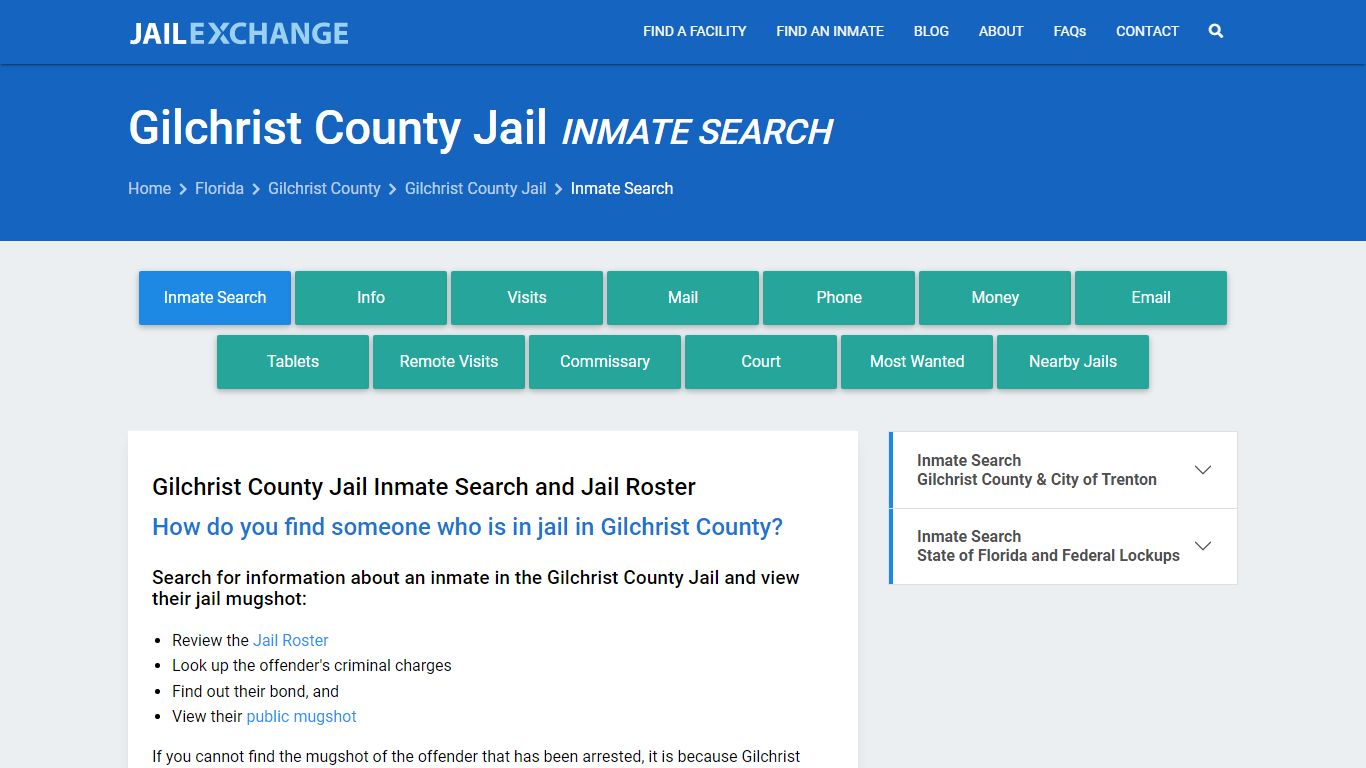 Inmate Search: Roster & Mugshots - Gilchrist County Jail, FL